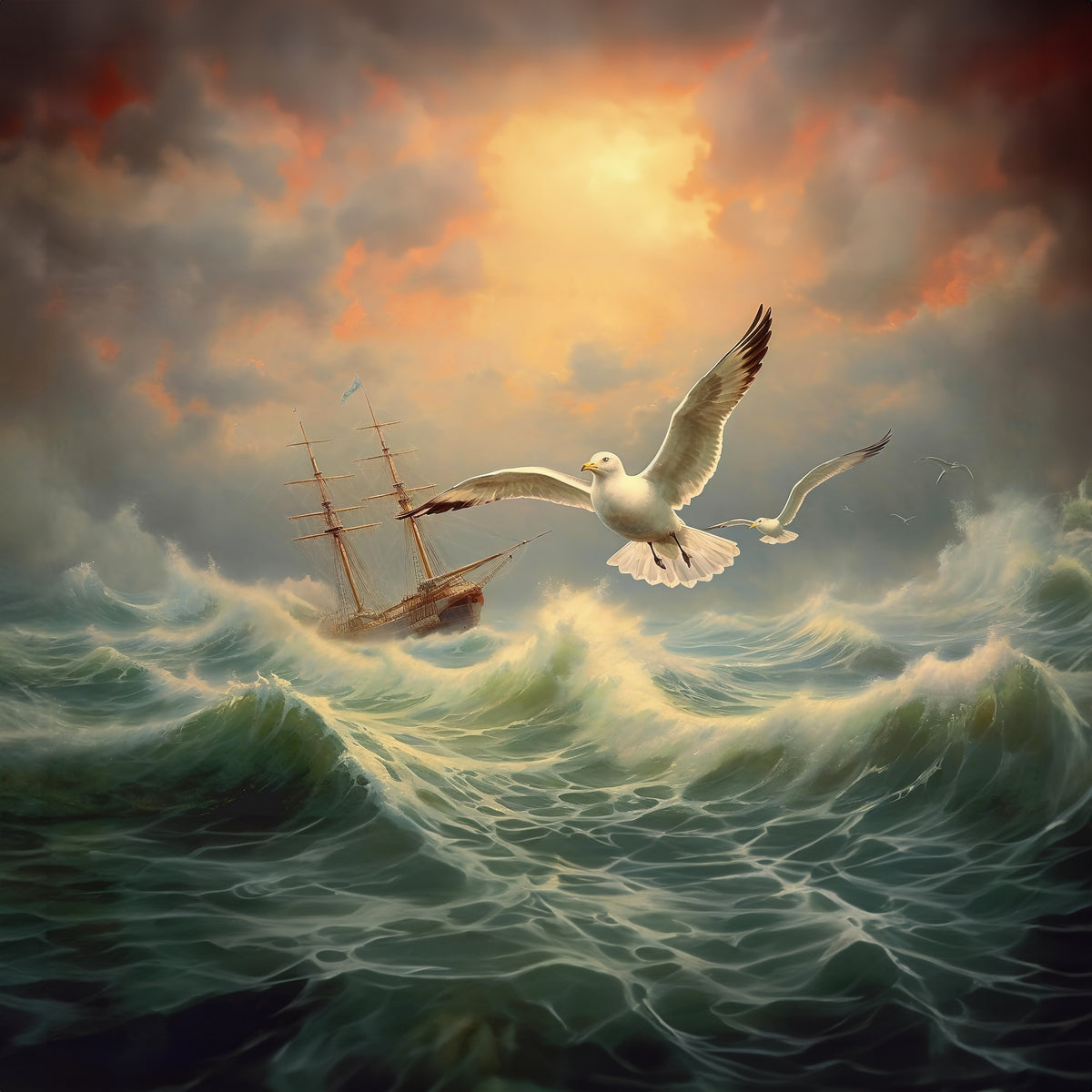 The Spirit of the raging waves 0017e Big XXL Large Giant Canvas or Mural Giclee Framed Oversized Wall Art
