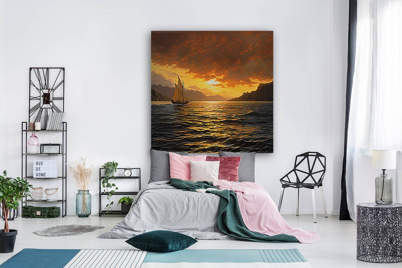 Twilight Whisper on Waves 0139e Big XXL Large Giant Canvas or Mural Giclee Framed Oversized Wall Art