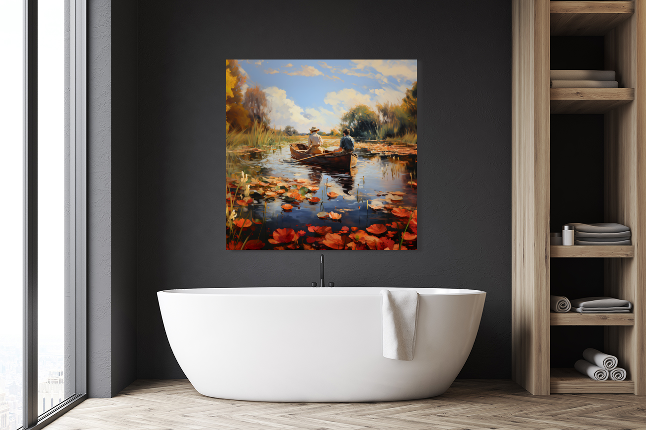 Autumns Whispering Lilies Colorful Oil Painting on Canvas or Mural Giclee 0155