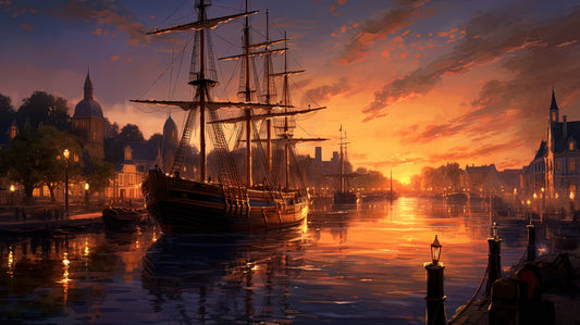 Harbors Embrace at Twilight 0083  Big XXL Large Giant Canvas or Mural Giclee Framed Oversized Wall Art 300dpi