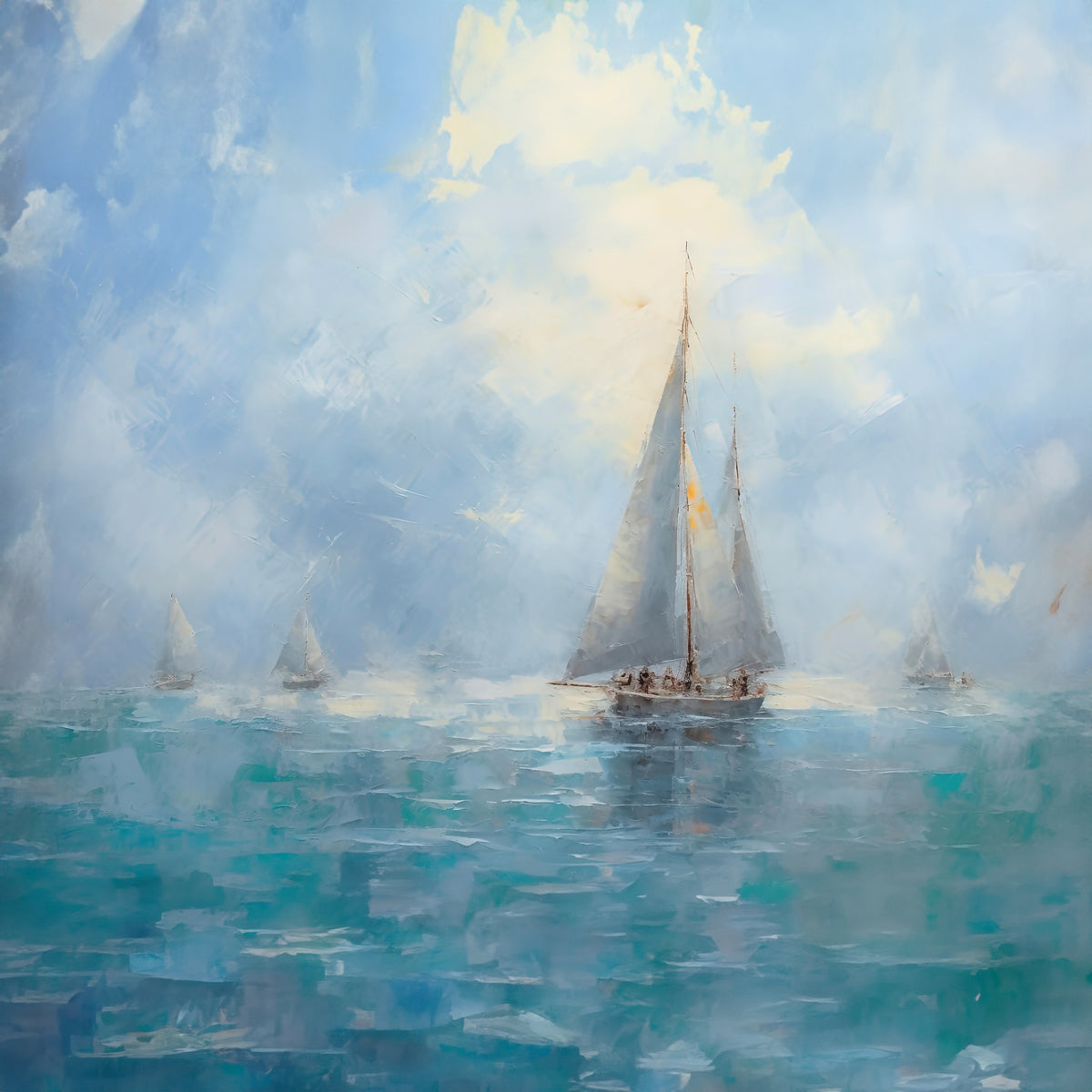 Azure Sail Horizon 0010e  Big XXL Large Giant Canvas or Mural Giclee Framed Oversized Wall Art