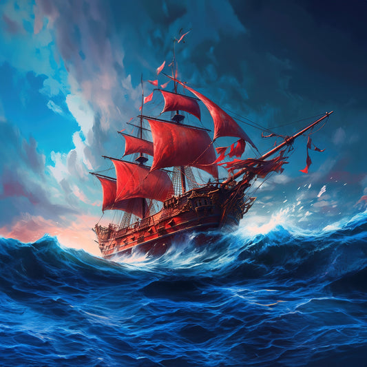 Scarlet Sails at Twilight 0117e  Big XXL Large Giant Canvas or Mural Giclee Framed Oversized Wall Art