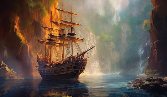Pirate Havens in the Golden Age of Piracy 0119 Big XXL Large Giant Canvas or Mural Giclee Framed Oversized Wall Art For Home or Office Wall Decor 300dpi