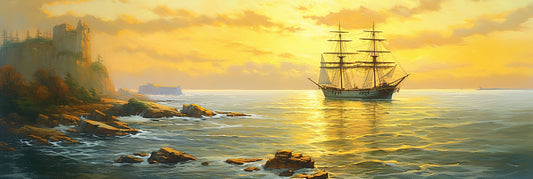 Battleship Canvas Sunset harbor intage Warship Wall Art  96x 33 max 0122 Big XXL Large Giant Canvas or Mural Giclee Framed Oversized Wall Art For Home or Office Wall Decor 300dpi