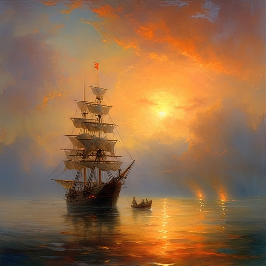 Echoes of the Vintage Morning Mist  Seaport 0136  Big XXL Large Giant Canvas or Mural Giclee Framed Oversized Wall Art For Home or Office Wall Decor300dpi