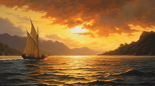 Twilight Whisper on Waves Island Colorful Sunset Colorful Sunset Island Big XXL Large Giant Canvas or Mural Giclee Framed Oversized Wall Art For Home or Office Wall Decor 0139 300dpi JPG