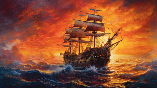 Scarlet Sails at Twilight 0143  Big XXL Large Giant Canvas or Mural Giclee Framed Oversized Wall Art 300dpi