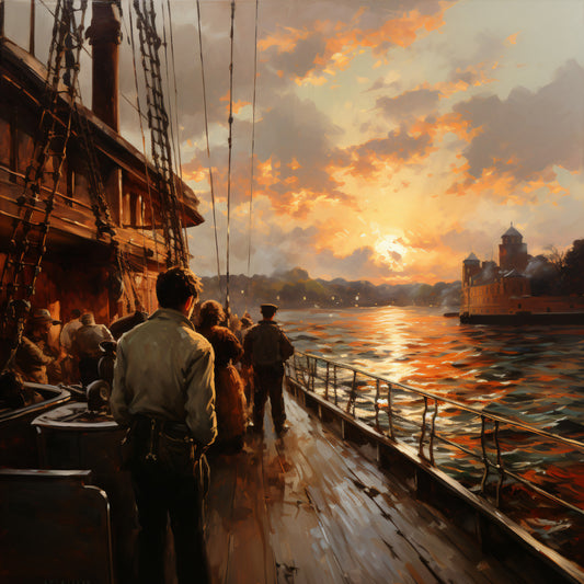 Voyage into Sunsets Embrace 0154 Big XXL Large Giant Canvas or Mural Giclee Framed Oversized Wall Art For Home or Office Wall Decor