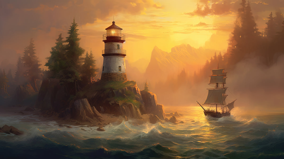 Dusks Beacon 0022  Big XXL Large Giant Canvas or Mural Giclee Framed Oversized Wall Art 300dpi