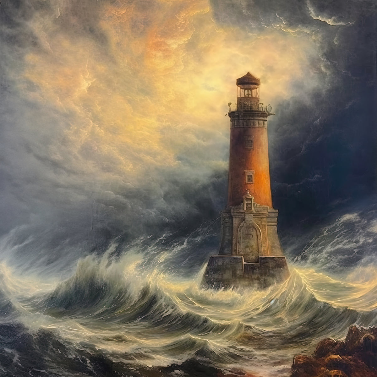 Beacon Amidst Tempest 0034  Big XXL Large Giant Canvas or Mural Giclee Framed Oversized Wall Art 300 dpi