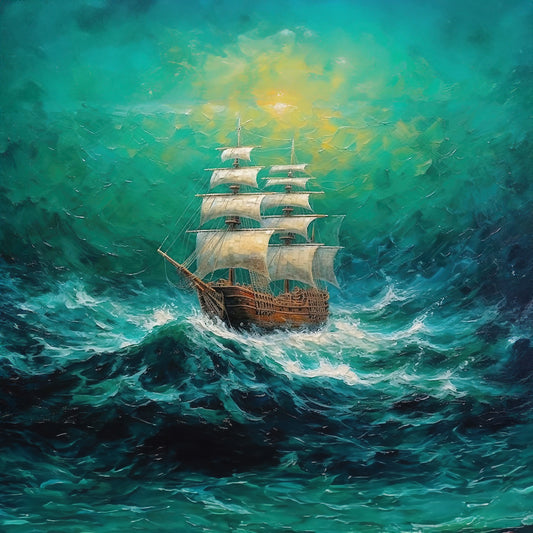 Emerald Sea Voyage 0003e  Big XXL Large Giant Canvas or Mural Giclee Framed Oversized Wall Art