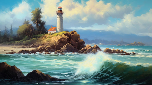 Sentinel of the Sapphire Tide 0041  Big XXL Large Giant Canvas or Mural Giclee Framed Oversized Wall Art 300dpi