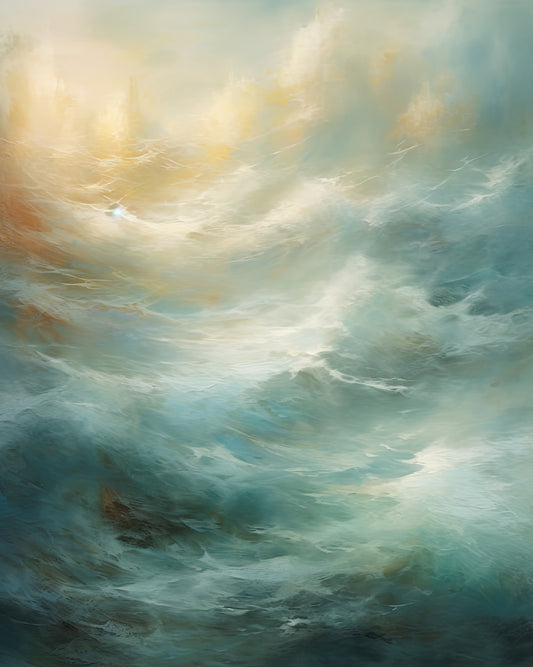 Ogathering storm Ocean Oil Painting Seascape Art Waves Wall Art 0054 Big XXL Large Giant Canvas or Mural Giclee Framed Oversized Wall Art For Home or Office Wall Decor 300dpi