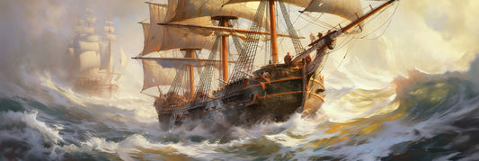 Horizontal Naval Painting Vintage Sail Ships 0067  Big XXL Large Giant Canvas or Mural Giclee Framed Oversized Wall Art 300dpi