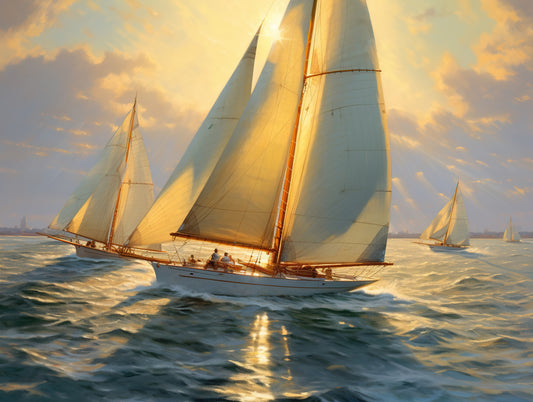 Regatta at Golden Hour 0070  Big XXL Large Giant Canvas or Mural Giclee Framed Oversized Wall Art 300dpi