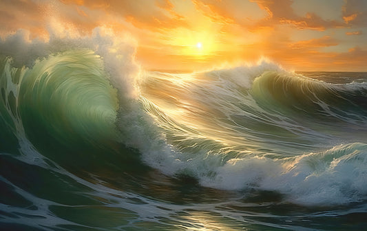 Powerful Storm Seascape Great Wave 0076 Big XXL Large Giant Canvas or Mural Giclee Framed Oversized Wall Art For Home or Office Wall Decor 300dpi
