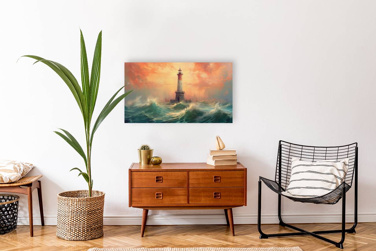 Crimson Sea Beacon 0028  Big XXL Large Giant Canvas or Mural Giclee Framed Oversized Wall Art 300dpi