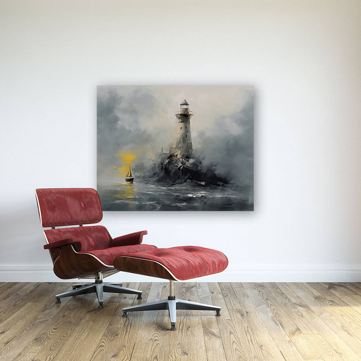 Lighthouse in the Mist 0050 Big XXL Large Giant Canvas or Mural Giclee Framed Oversized Wall Art  300dpi