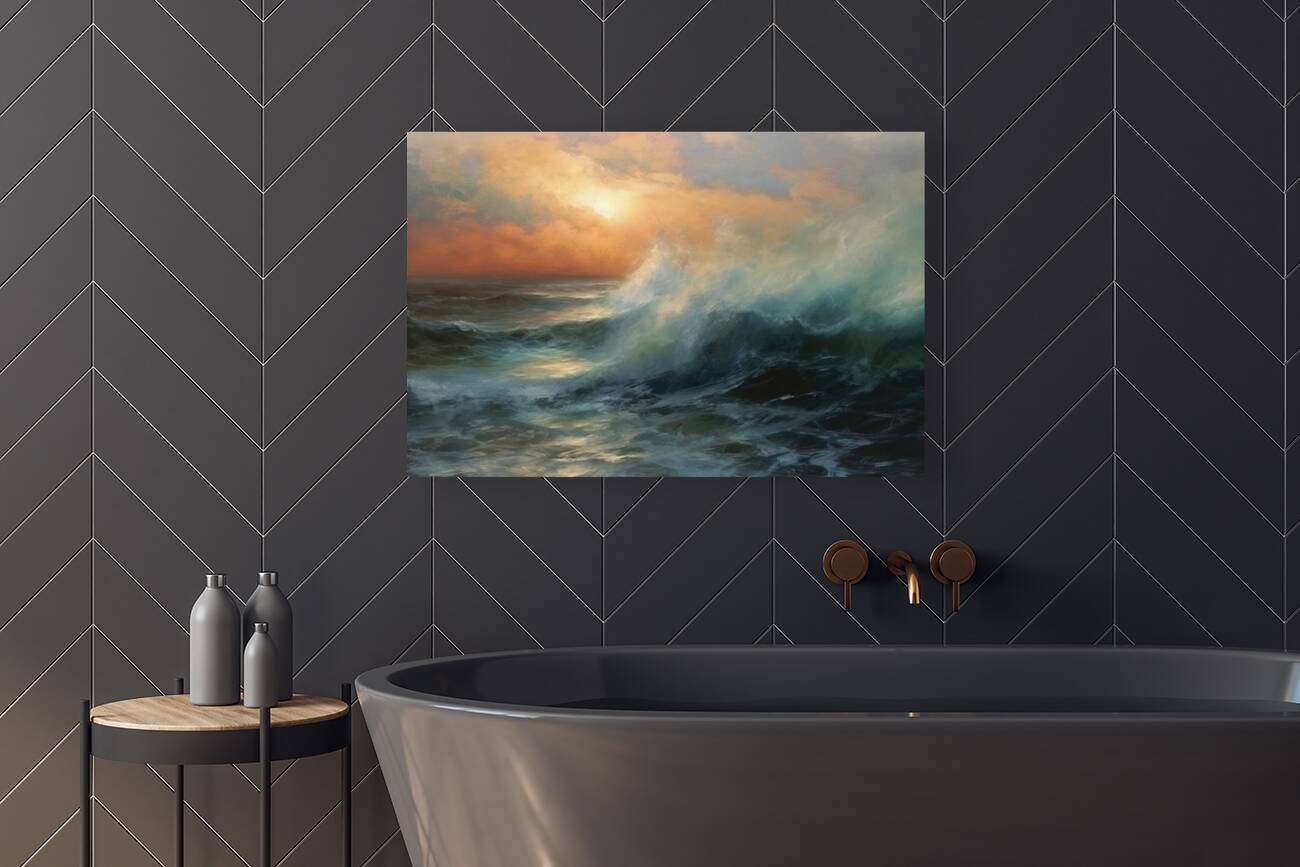 Sunset Surge 0053  Big XXL Large Giant Canvas or Mural Giclee Framed Oversized Wall Art 300dpi