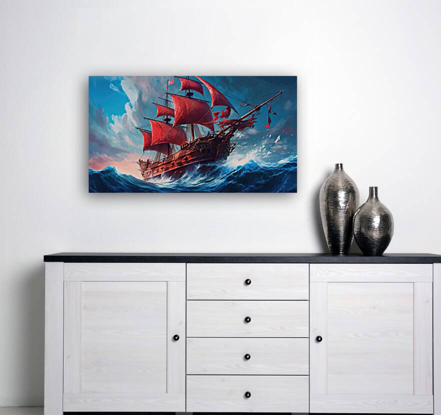 Scarlet Sails at Twilight 0117  Big XXL Large Giant Canvas or Mural Giclee Framed Oversized Wall Art 300dpi