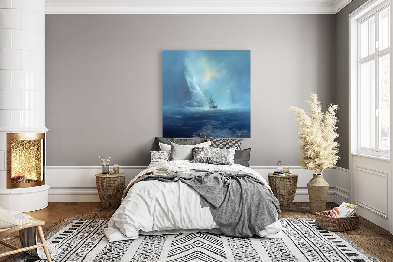 Arctic Ships Silence Solitude 0009e  Big XXL Large Giant Canvas or Mural Giclee Framed Oversized Wall Art