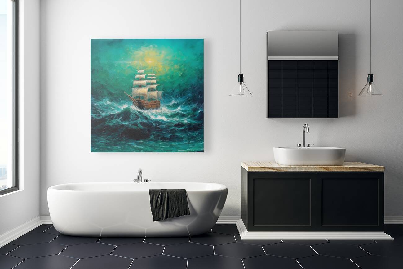 Emerald Sea Voyage 0003e  Big XXL Large Giant Canvas or Mural Giclee Framed Oversized Wall Art