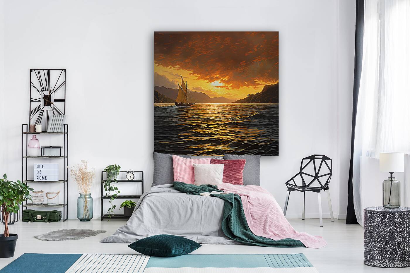 Twilight Whisper on Waves 0139e  Big XXL Large Giant Canvas or Mural Giclee Framed Oversized Wall Art