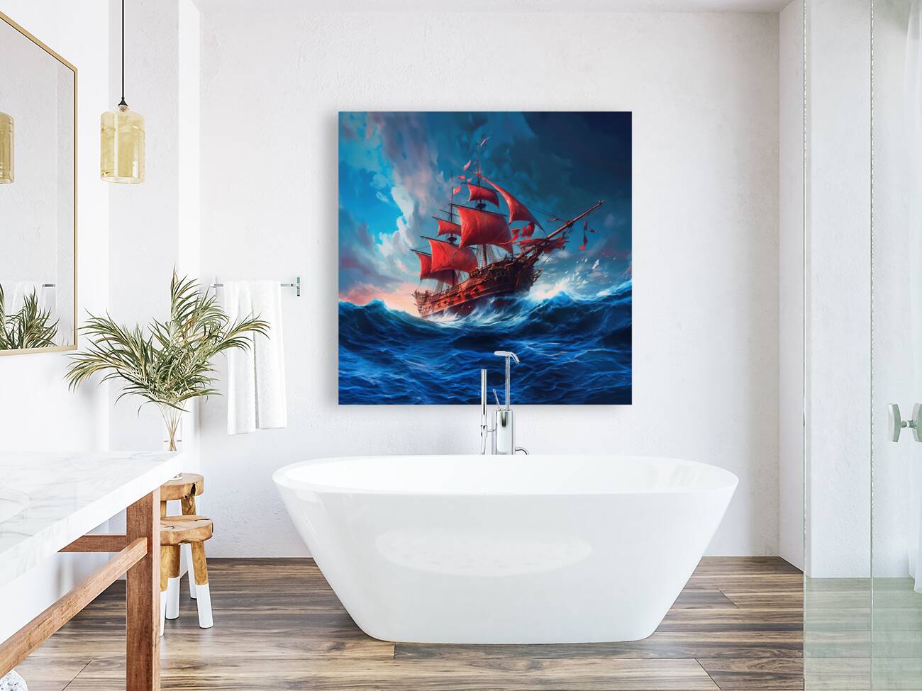 Scarlet Sails at Twilight 0117e  Big XXL Large Giant Canvas or Mural Giclee Framed Oversized Wall Art