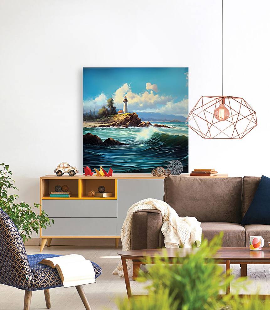 Sentinel of the Sapphire Tide 0041e  Big XXL Large Giant Canvas or Mural Giclee Framed Oversized Wall Art