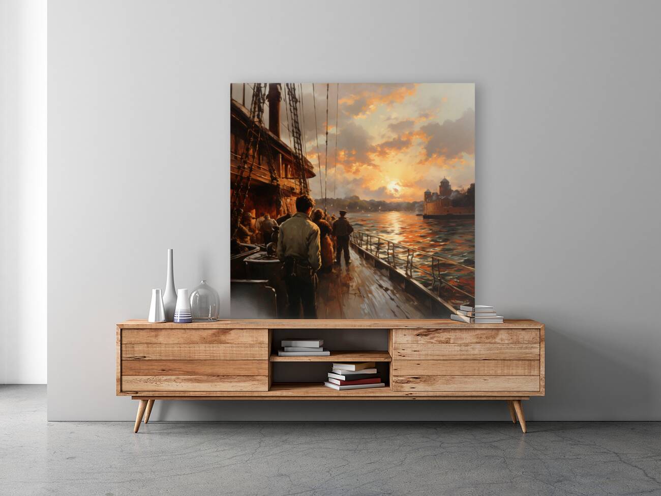 Voyage into Sunsets Embrace 0154 Big XXL Large Giant Canvas or Mural Giclee Framed Oversized Wall Art For Home or Office Wall Decor