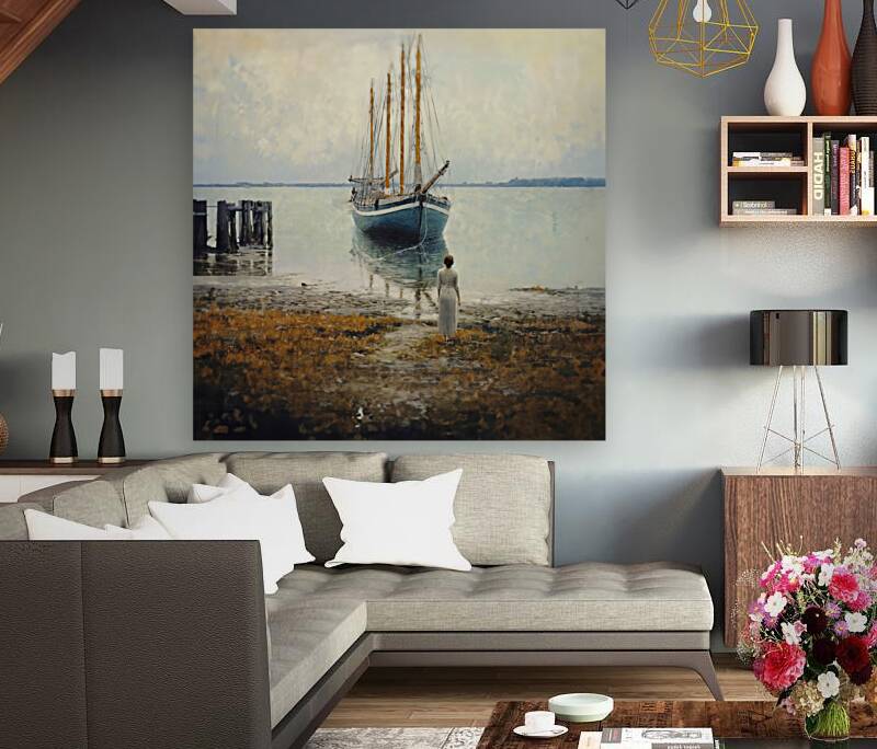 Awaiting the Voyage 0013e  Big XXL Large Giant Canvas or Mural Giclee Framed Oversized Wall Art